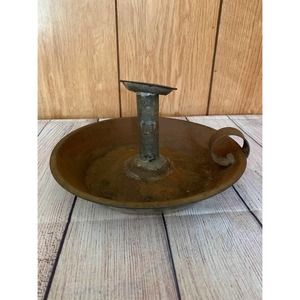 Antique rusty Primitive Tin Push up Style Candle Holder 9"